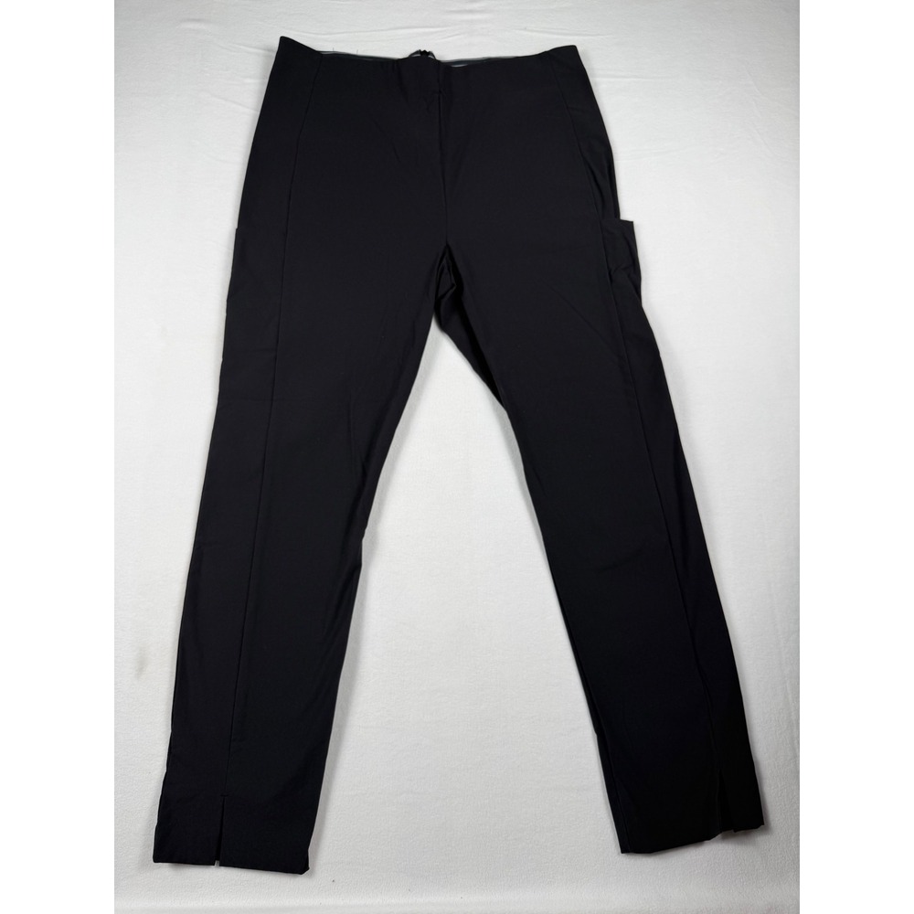 Athleta High Rise Slim Pant‎ 14 Black Minimalist Quiet Luxury Professional Slit